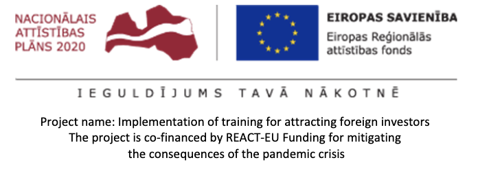 National Development Plan 2020 and European Regional Development Fund — Project: Implementation of training for attracting foreign investors, co-financed by REACT-EU